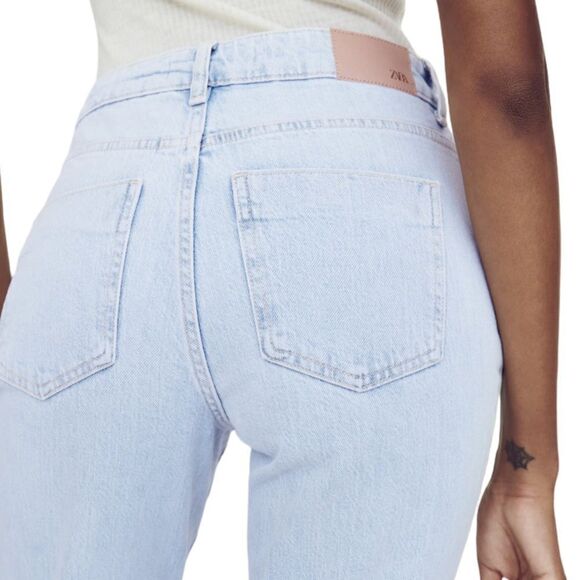 ZARA | Light Blue | HIGH-WAISTED FULL LENGTH Z1975 FLARED JEANS - Picture 5 of 10